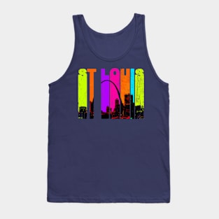 Retro St Louis Missouri Cityscape Skyline Tank Top